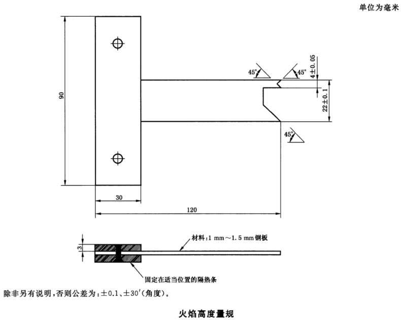 燃燒試驗機量規(guī)